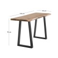 LIZARD Slim Console 130x45xH76 Acacia Natural Finish (Black Paint)