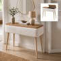 Luno Megapap melamine - teddy fabric dressuar in white - pine oak color 90x30x90cm.