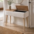 Luno Megapap melamine - teddy fabric dressuar in white - pine oak color 90x30x90cm.