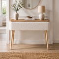 Luno Megapap melamine - teddy fabric dressuar in white - pine oak color 90x30x90cm.