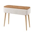 Luno Megapap melamine - teddy fabric dressuar in white - pine oak color 90x30x90cm.