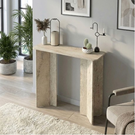 Κονσόλα Mara Megapap χρώμα travertine 90x29,6x91,8εκ.