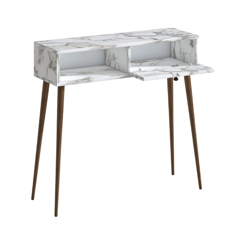 Napoli Megapap melamine sideboard in white marble effect color 90x29x88cm.