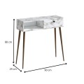 Napoli Megapap melamine sideboard in white marble effect color 90x29x88cm.