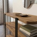 Notus Megapap melamine - metal console in walnut Ud color 92x34.5x75cm.