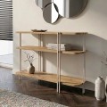 Notus Megapap melamine - metal console in sapphire oak color 92x34.5x75cm.