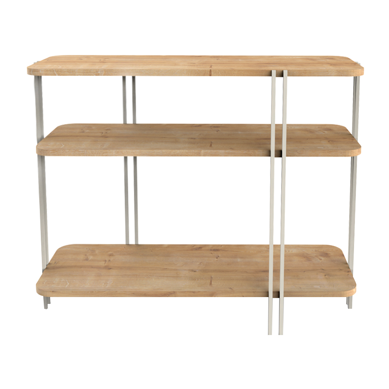Notus Megapap melamine - metal console in sapphire oak color 92x34.5x75cm.