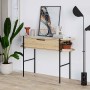 Κονσόλα Otis Megapap χρώμα sapphire oak - λευκό εφέ μαρμάρου 130x38x86,2εκ.