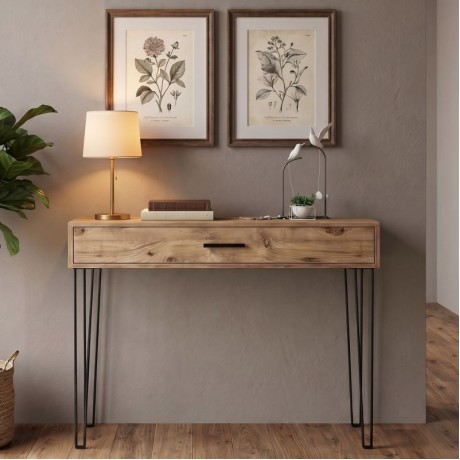 Rochel Megapap melamine console in atlantic pine color 120x35x89,8cm.