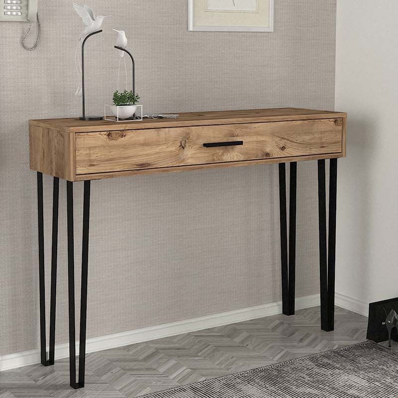 Rochel Megapap melamine console in atlantic pine color 120x35x89,8cm.