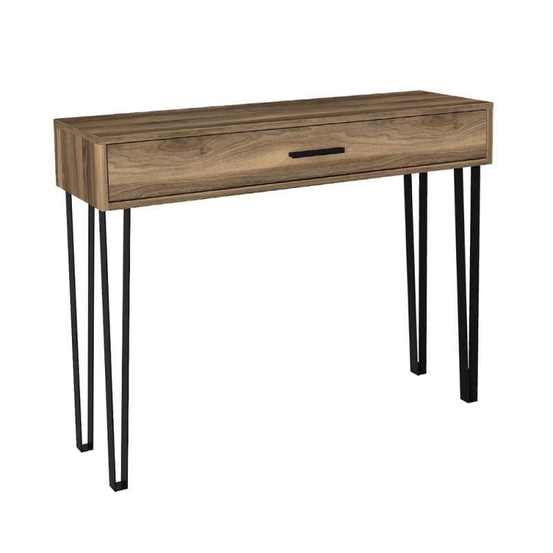 Rochel Megapap melamine console in walnut color 120x35x89,8cm.