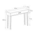 Rochel Megapap melamine console in walnut color 120x35x89,8cm.