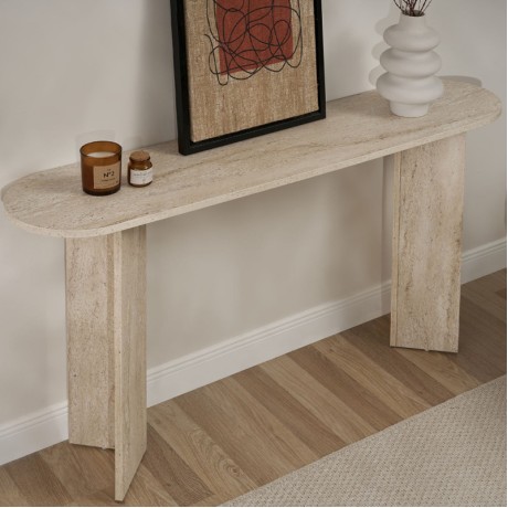 Κονσόλα Sira Megapap χρώμα travertine 150x35x75εκ.
