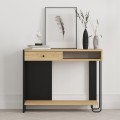 Κονσόλα Sirius Megapap χρώμα sapphire oak - silky black 100x35x79εκ.