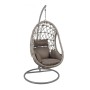 MACAN Hanging Lounge Steel & Wicker Grey/Cushion Cappuccino