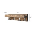 Aos Megapap wooden wall hanger in walnut color 40x11x11cm.
