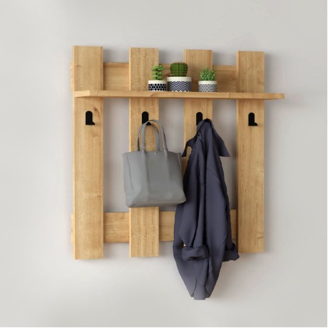 Κρεμάστρα τοίχου Carina Megapap χρώμα sapphire oak 70x18x70εκ.