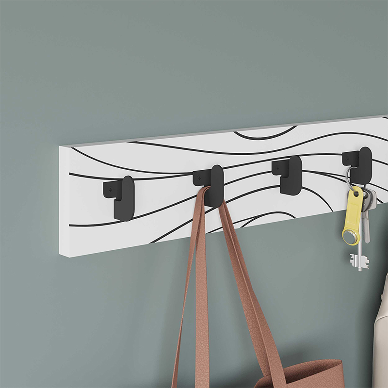 Κρεμάστρα τοίχου Flow Megapap χρώμα λευκό 63x1,8x9,8εκ.