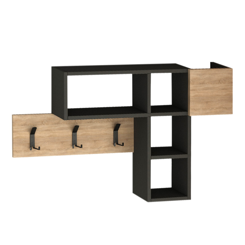 Game Megapap melamine wall hanger in oak-anthracite color  99,5x15x61cm.