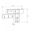 Game Megapap melamine wall hanger in oak-anthracite color  99,5x15x61cm.