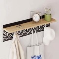 Wall hanger Novo Megapap made of metal - melamine color sapphire oak - black 80x12.2x20cm.