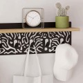 Wall hanger Novo Megapap made of metal - melamine color sapphire oak - black 80x12.2x20cm.
