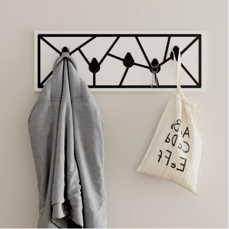 Trace Megapap wall hanger made of metal - melamine color white 74,6x1.8x26,6cm.