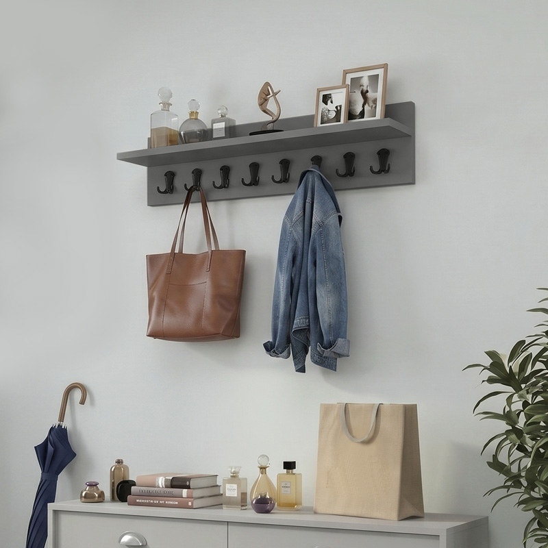 Kery Megapap melamine wall hanger in anthracite color 100x12x20cm.