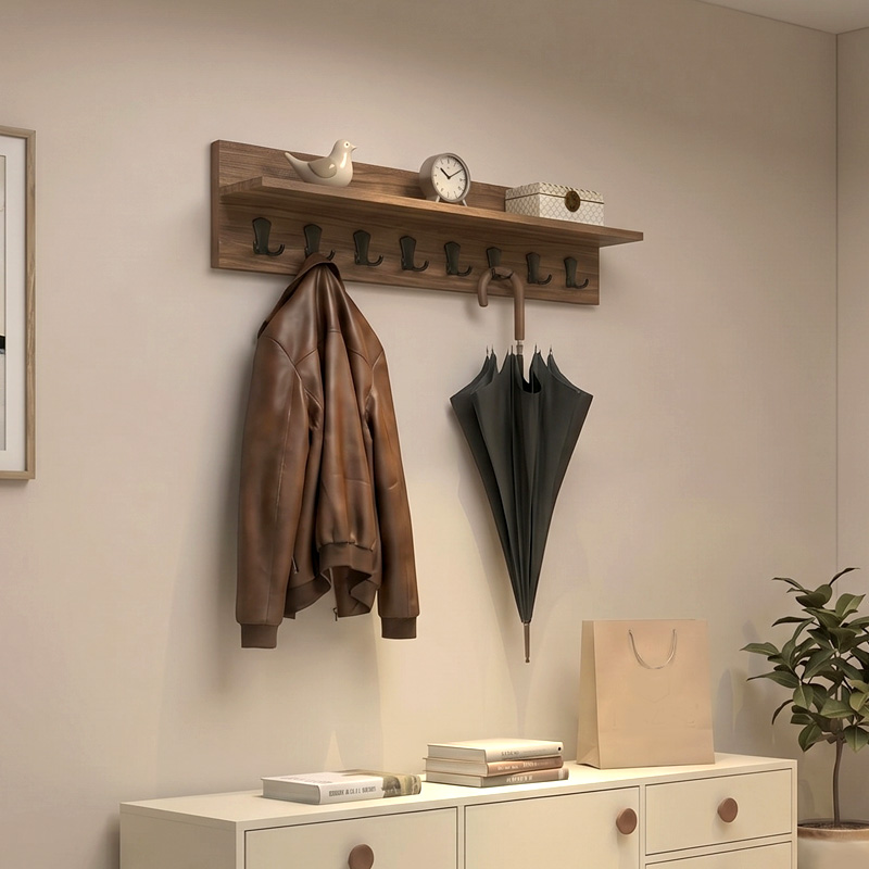 Kery Megapap melamine wall hanger in walnut color 100x12x20cm.
