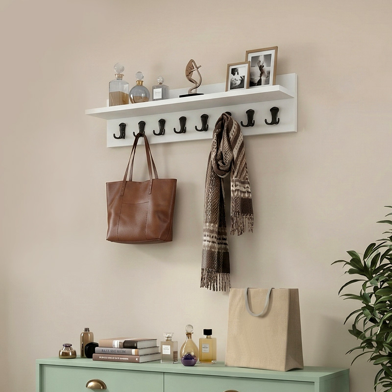 Kery Megapap melamine wall hanger in white color 100x12x20cm.