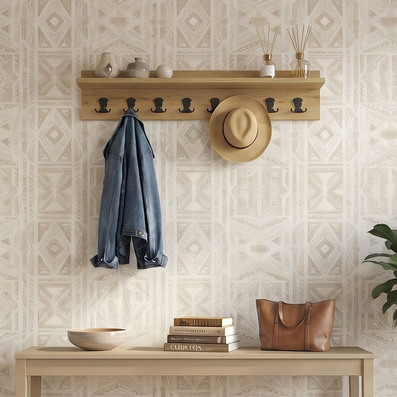 Kery Megapap melamine wall hanger in sapphire oak color 100x12x20cm.