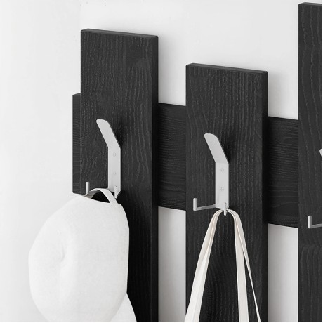 Κρεμάστρα τοίχου Wave Megapap χρώμα black wood 64x4x81εκ.