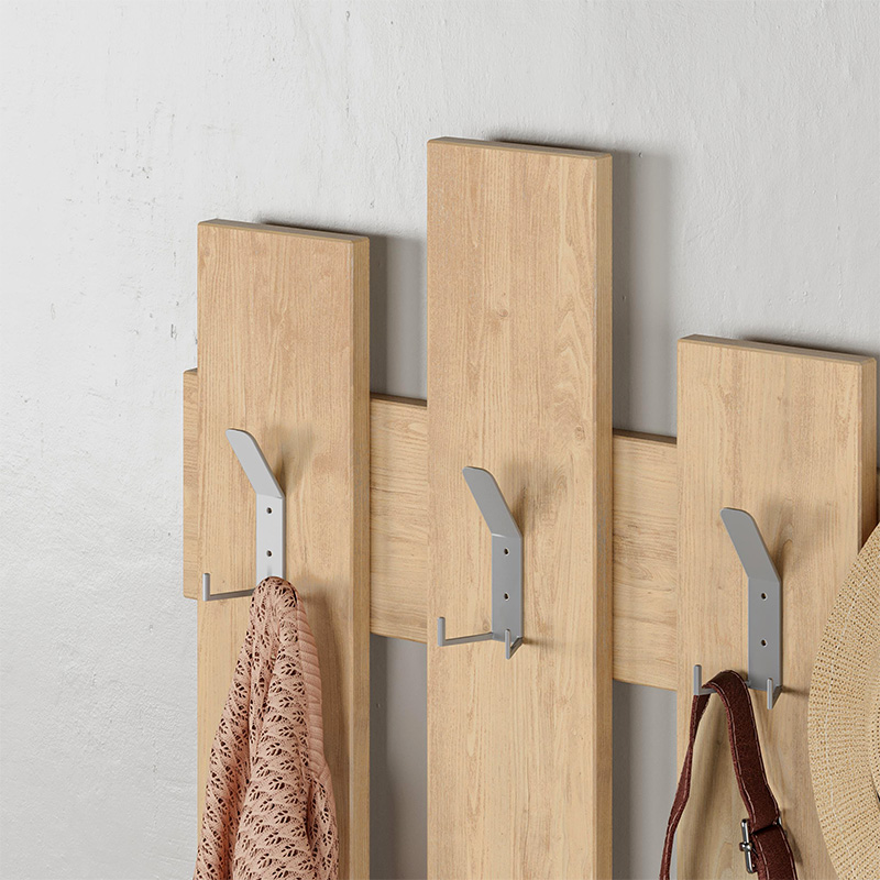 Wave Megapap melamine wall hanger in natural beech color 64x4x81cm.