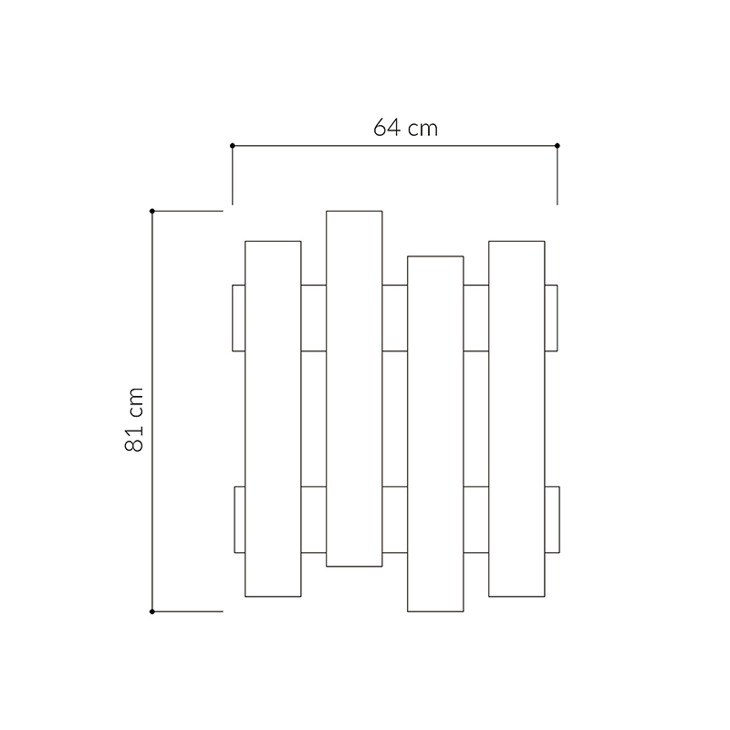 Wave Megapap melamine wall hanger in natural beech color 64x4x81cm.