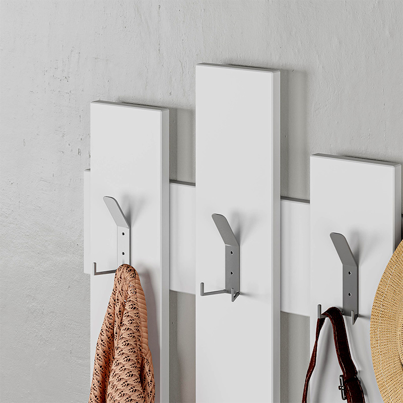 Wave Megapap melamine wall hanger in white color 64x4x81cm.