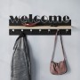 Κρεμάστρα τοίχου Welcome Megapap χρώμα μαύρο - sapphire oak 86x15,2x29εκ.