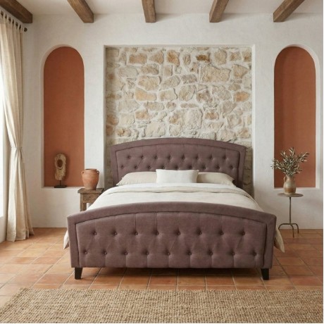 Alexia Megapap fabric bed in brown color 160x200cm.