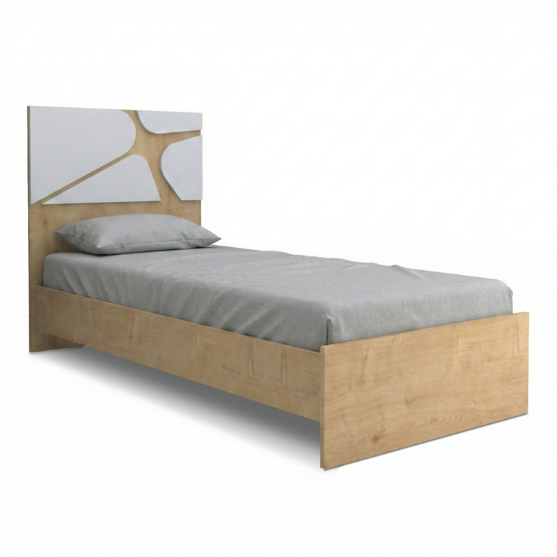 Bergamo Megapap melamine bed in oak color 100x200cm.