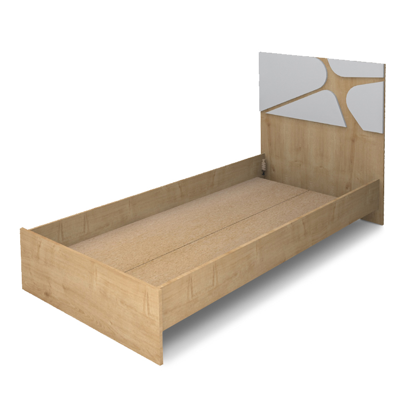 Bergamo Megapap melamine bed in oak color 100x200cm.