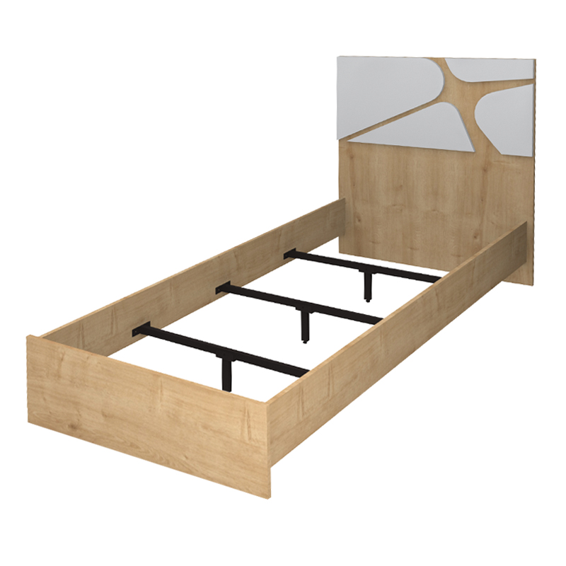 Bergamo Megapap melamine bed in oak color 100x200cm.