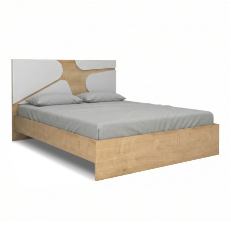 Bergamo Megapap melamine bed in oak color 160x200cm.