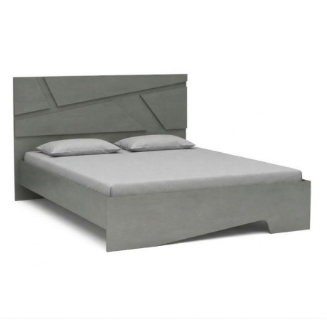 Efes Megapap melamine bed in concrete grey color 160x200cm.