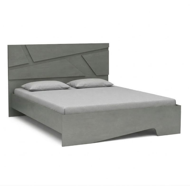 Efes Megapap melamine bed in concrete grey color 160x200cm.