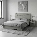 Efes Megapap melamine bed in concrete grey color 160x200cm.