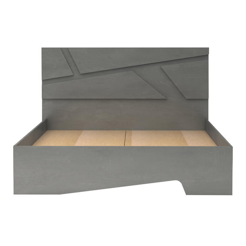 Efes Megapap melamine bed in concrete grey color 160x200cm.