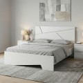 Efes Megapap melamine bed in white color 160x200cm.