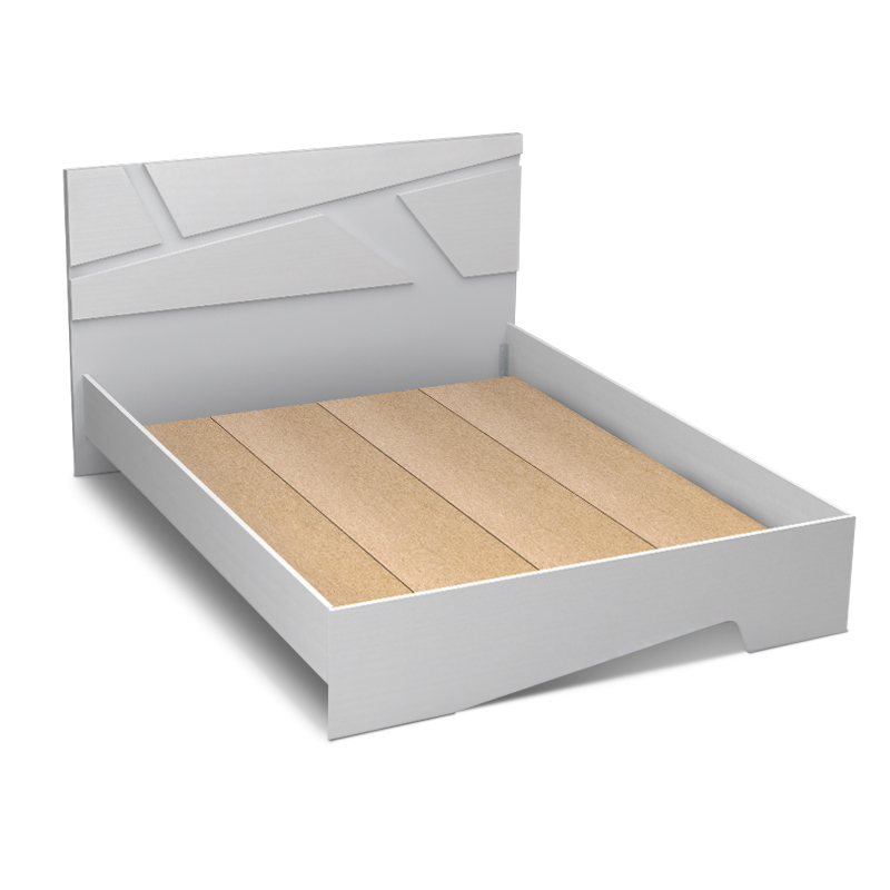 Efes Megapap melamine bed in white color 160x200cm.