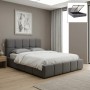 Elora Megapap velvet bed with storage space in grey color 160x200cm.