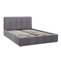 Elora Megapap velvet bed with storage space in grey color 160x200cm.