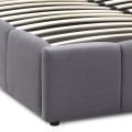 Elora Megapap velvet bed with storage space in grey color 160x200cm.